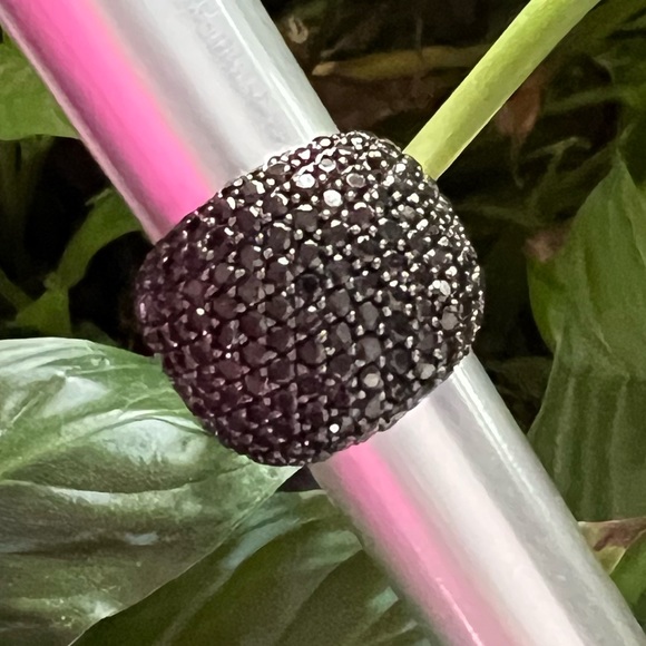 Black Spinel Ring in 925 Silver - Excellent Condition - Size 5 - Picture 7 of 9